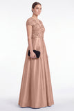 Vestido longo de mãe da noiva, vestido de mãe da noiva azul decote em V com decote em V e decote em V