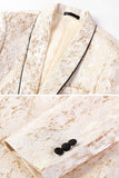 Fato de baile de finalistas Jacquard de 2 peças com lapela de um botão dourado