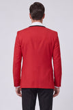 Fato de baile de finalistas vermelho Peak Lapela Vermelho de 2 peças de um botão