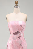 Vestido Curto de Regresso a Casa Curto Corredor Cor-de-Rosa Body-Con Misangas