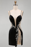 Vestido curto de regresso a casa, Bodycon Bodycon, Floral Spaghetti Straps Curtos, com Missangas