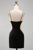 Vestido curto de regresso a casa, Bodycon Bodycon, Floral Spaghetti Straps Curtos, com Missangas
