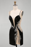 Vestido curto de regresso a casa, Bodycon Bodycon, Floral Spaghetti Straps Curtos, com Missangas