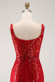 Vestido Curto de Regresso ao Casamento Borgonha Bodycon Cintilante de Lantejoulas Com Gola Quadrada