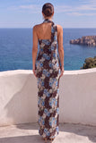 Vestido Maxi Floral Laranja Sereia de Um Ombro
