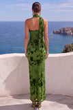 Vestido Maxi Floral Laranja Sereia de Um Ombro