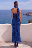 Vestido Maxi Floral Laranja Sereia de Um Ombro