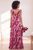 Vestido comprido de dama de honor com veludo preto prateado e mangas fechadas