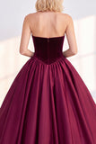 Vestido de veludo de A-Line Strapless Strapless A-Line de Veludo