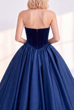 Vestido de veludo de A-Line Strapless Strapless A-Line de Veludo