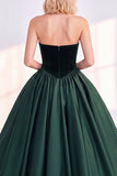 Vestido de veludo de A-Line Strapless Strapless A-Line de Veludo