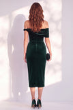 Vestido de cocktail midi veludo midi com bodycon cor cor de bordô