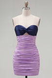 Vestido Curto de Regresso a Casa Vermelho Laranja Sweetheart Ruched Bodycon
