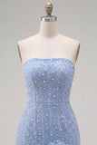 Vestido de Boas-Vindas a Casa Bodycon Sem Alças com Flores 3D