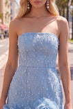 Vestido de Boas-Vindas a Casa Bodycon Sem Alças com Flores 3D