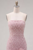 Vestido de Boas-Vindas a Casa Bodycon Sem Alças com Flores 3D