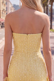 Vestido de Boas-Vindas a Casa Bodycon Sem Alças com Flores 3D