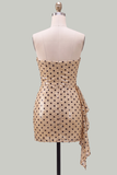 Vestido curto de regresso a casa, vestido curto de finalistas com lantejoulas de champanhe e alças