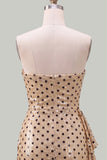 Vestido curto de regresso a casa, vestido curto de finalistas com lantejoulas de champanhe e alças