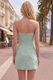 Vestido de Finalista Amarelo Bodycon Franzido de Alças Finas Bordado Floral