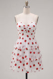 Vestido de finalistas rosa A-Line com olhos de fechadura, alças finas com folhos e franzidas, vestido de finalistas