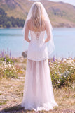 Vestido de Noiva Maxi Elopement em Tule Branco Sheathless