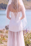 Vestido de Noiva Maxi Elopement em Tule Branco Sheathless