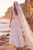 Vestido de Noiva Maxi Elopement com decote redondo branco com decote redondo e aplicação