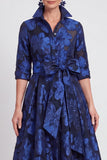 Vestido de mãe da noiva com cinto A-Line Floral Jacquard Floral