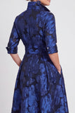 Vestido de mãe da noiva com cinto A-Line Floral Jacquard Floral
