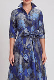 Vestido de mãe da noiva com cinto A-Line Floral Jacquard Floral