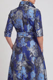 Vestido de mãe da noiva com cinto A-Line Floral Jacquard Floral