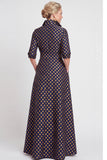 Vestido de mãe da noiva com cinto A-Line Floral Jacquard Floral