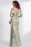 Vestido de Mãe da Noiva, sereia preta preta floral com folhos e abertura