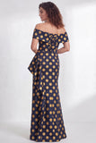 Vestido de Mãe da Noiva, sereia preta preta floral com folhos e abertura