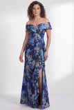 Vestido de Mãe da Noiva, sereia preta preta floral com folhos e abertura