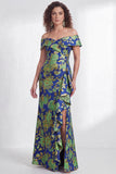 Vestido de Mãe da Noiva, sereia preta preta floral com folhos e abertura