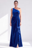 Vestido de Mãe da Noiva com veludo preto de veludo preto com folhos e franzidos de um ombro