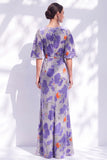 Vestido de mãe da noiva com decote longo e franzido em forma de sereia verde sálvia