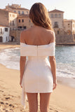 Vestido de Panela de Panela de Panela Bodycon Marfim, Franzido e Folhos com Vestido de Panela