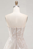 Vestido Branco Pequeno Floral A-Line Strapless