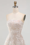 Vestido Branco Pequeno Floral A-Line Strapless
