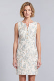 Vestido de Trabalho Mini Bodycon Floral Azul Claro com Gola Redonda