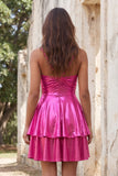 Vestido Curto de Finalistas de Finalistas Metálicos Linha A dourado