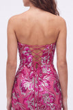 Vestido curto de regresso a casa, Lantejoulas Verdes Bodycon Sem Alças, Renda nas Costas