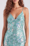 Vestido de Regresso a Casa Verde Bodycon Bodycon Cintilante Tiras Finas