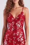Vestido de Regresso a Casa Verde Bodycon Bodycon Cintilante Tiras Finas