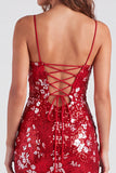 Vestido de Regresso a Casa Verde Bodycon Bodycon Cintilante Tiras Finas