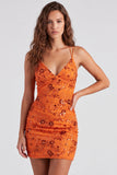 Vestido Curto de Regresso a Casa Fúcsia Bodycon Renda Encostada Floral com Lantejoulas