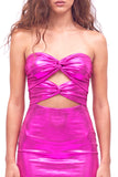 Vestido de regresso a casa dos anos 80 Gold Bodycon Bodycon Keyhole Metalizado com Renda nas Costas